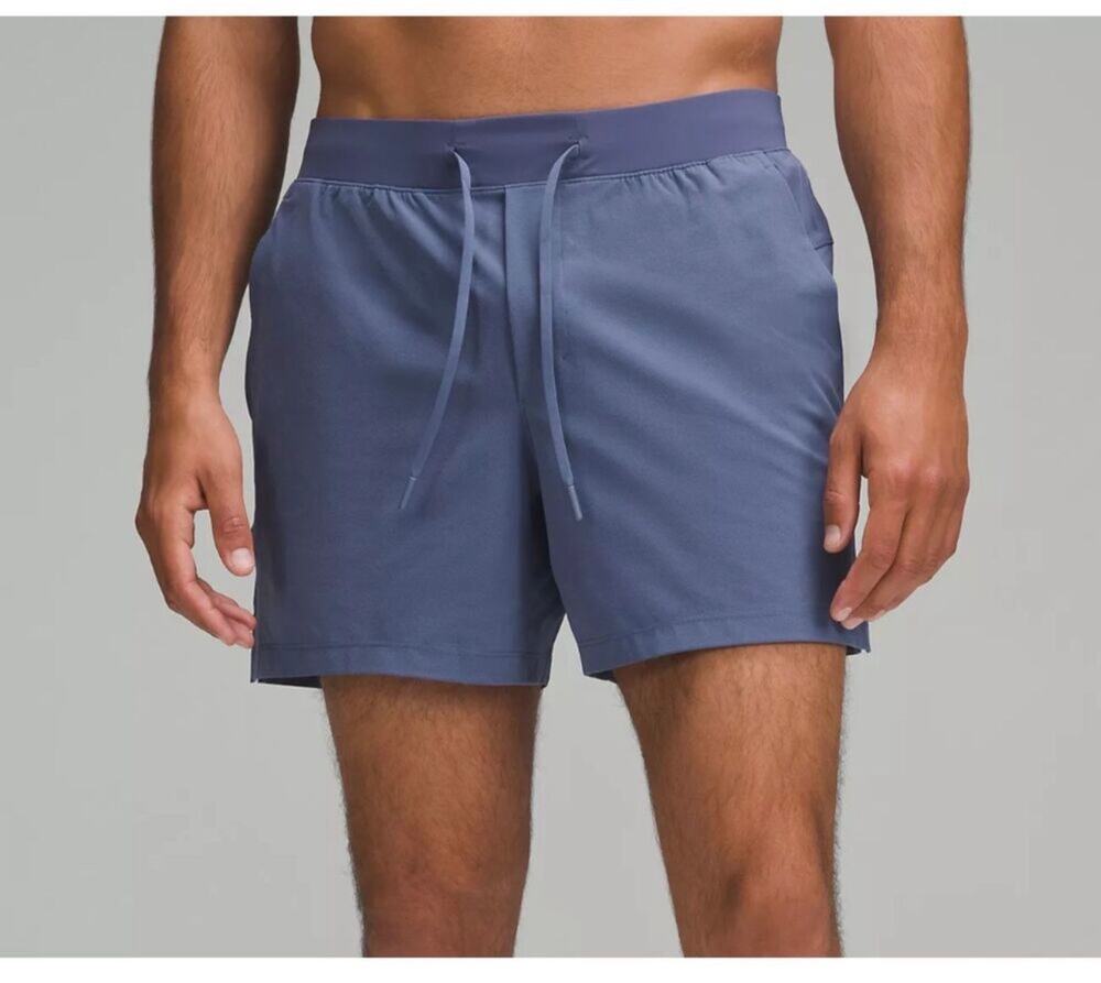 Lululemon Shorts Mens XS Blue Zeroed In Linerless 5" Athletic Workout Train Gym